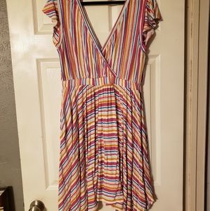 Vacationer Knit Dress in Vibrant Stripes - XL